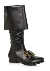 Black Pirate Buckle Men's Boots