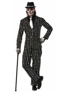Bone Pin Stripe Men's Suit  Costume