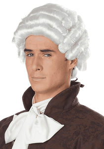 Men's White Colonial Wig