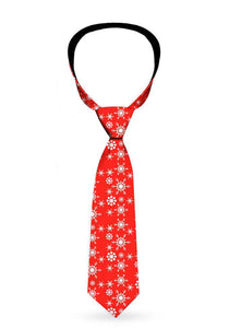 Holdiay Snowflakes Red Men's Necktie