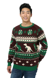 Holiday Dinosaur Ugly Christmas Sweater for Men