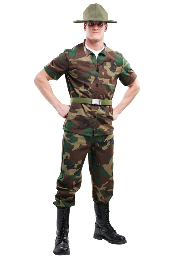 Men's Plus Size Drill Sergeant Costume