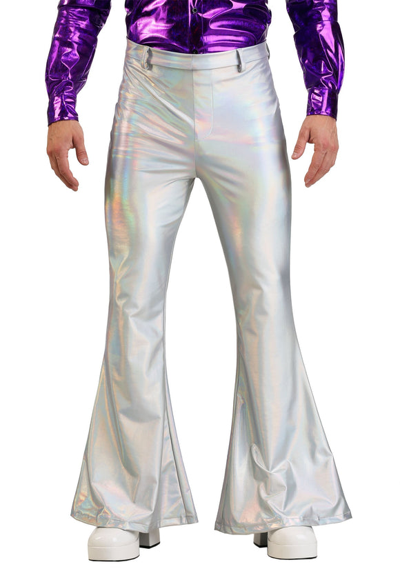 Plus Size Men's Holographic Disco Pants