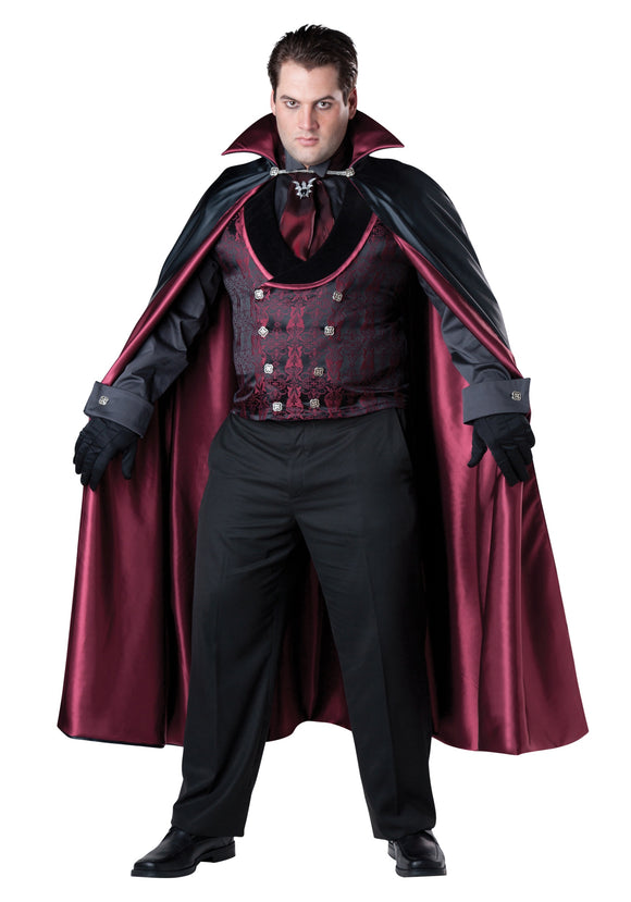 Men's Plus Size Midnight Vampire Costume
