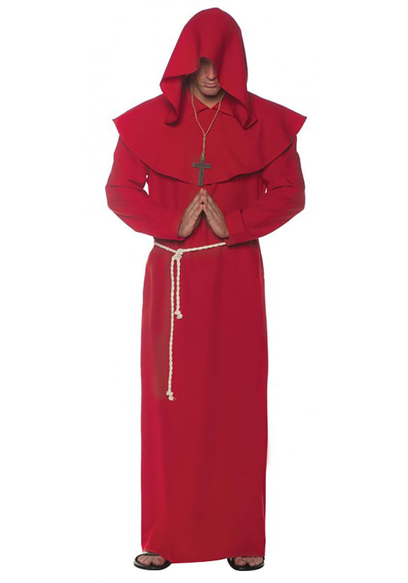 Plus Size Men's Red Monk Robe Costume