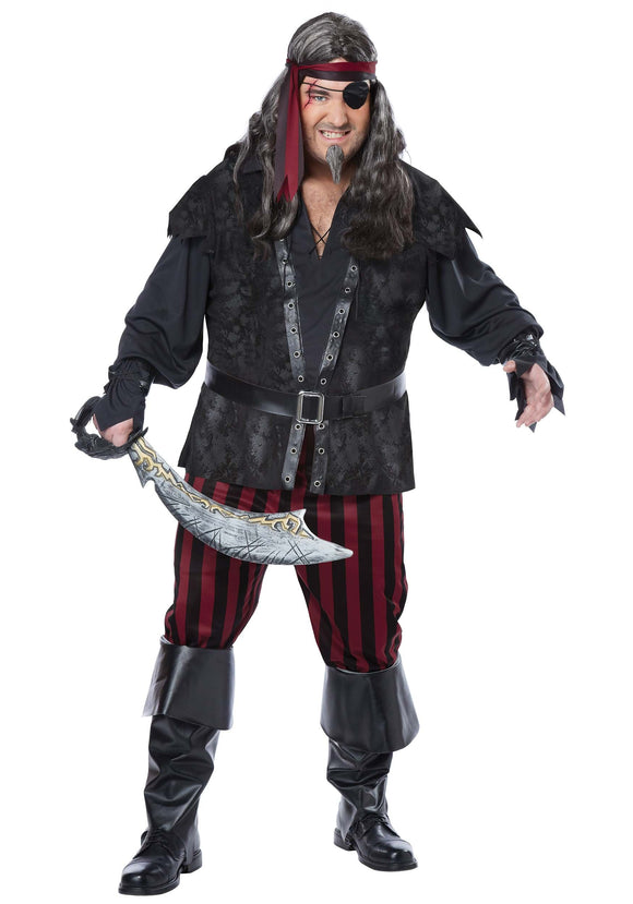 Plus Size Ruthless Rogue Pirate Mens Costume