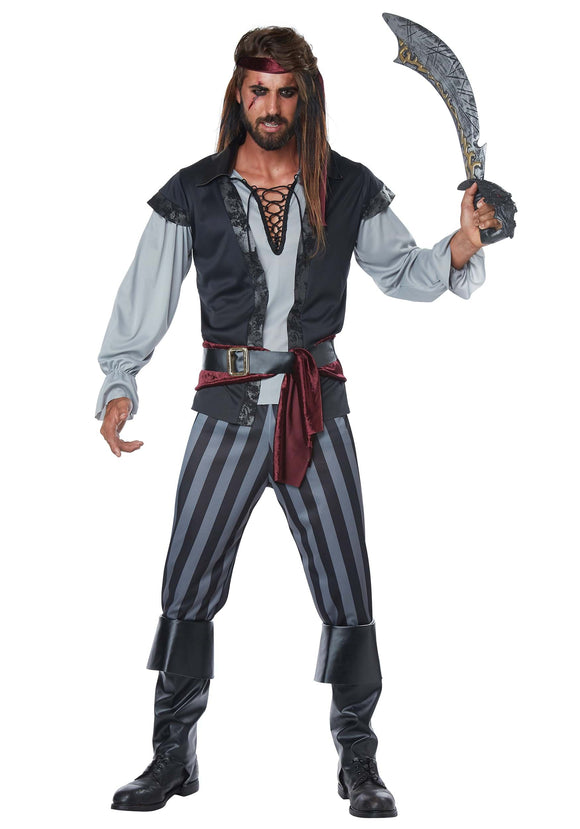 Plus Size Scallywag Pirate Mens Costume