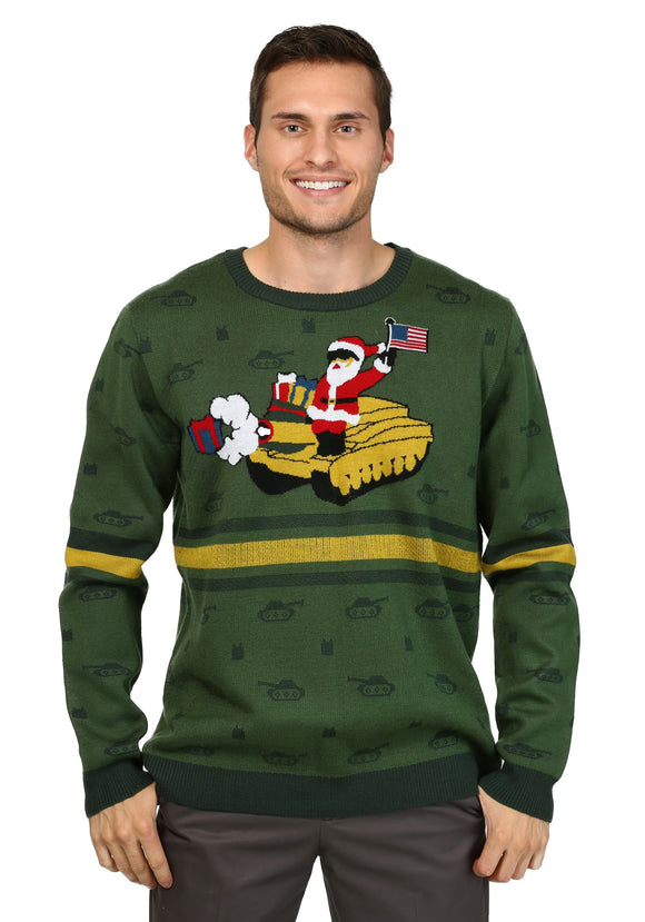 Men's Santa on Tank Ugly Christmas Sweater