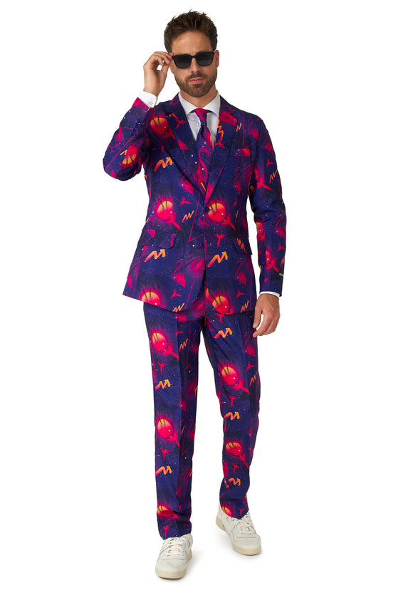 Suitmeister Men's Retro Neon Navy Suit