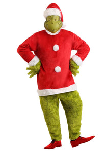 The Grinch Santa Deluxe Jumpsuit with Mask Costume for Men