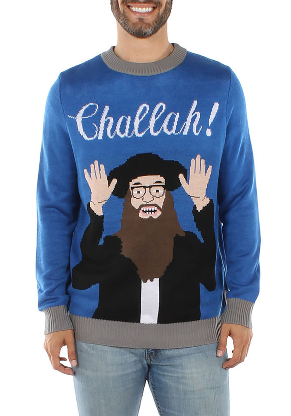 Tipsy Elves Men's Challah Hanukkah Ugly Sweater