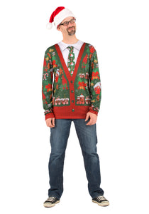 Men's Ugly Christmas Cardigan Shirt