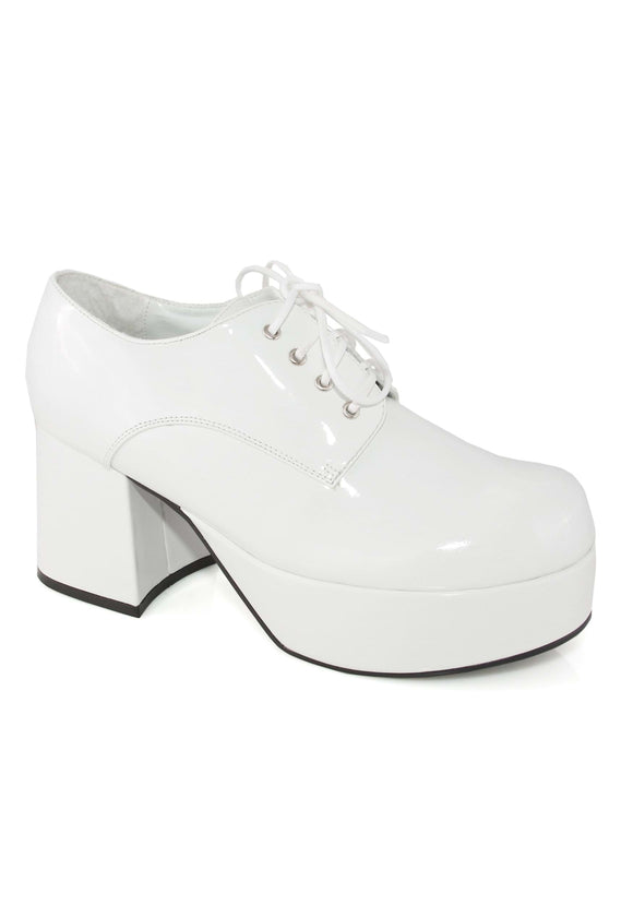 White Men's Platform Pimp Shoes