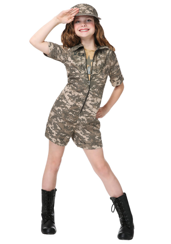 Military Officer Girls Costume