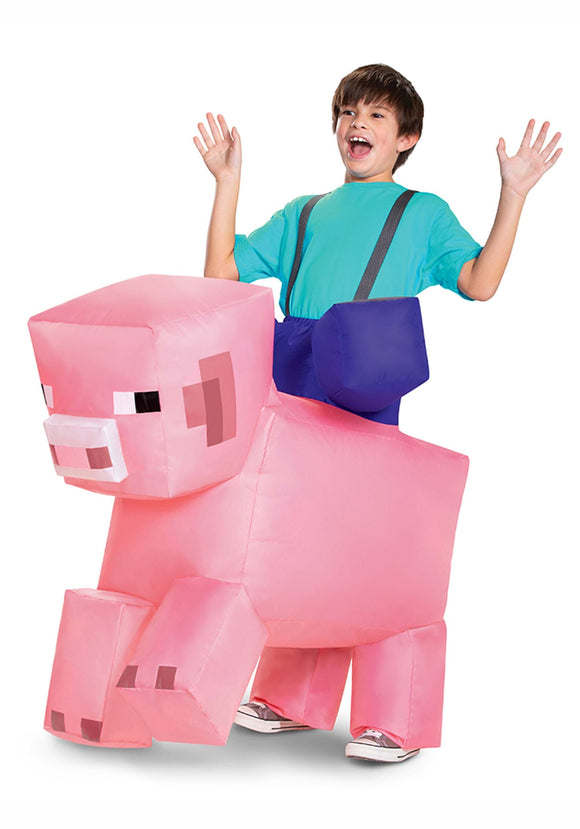 Minecraft Ride-On Inflatable Pig Costume for Kids