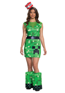 Womens Minecraft  Creeper Costume