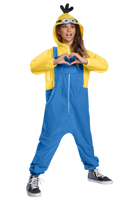 Kids Minion Oversized Hooded Jumpsuit