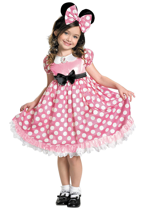 Minnie Mouse Girls Pink Dot Glow in the Dark Dress