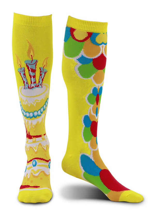 Mismatched Yellow Celebration Knee-High Socks