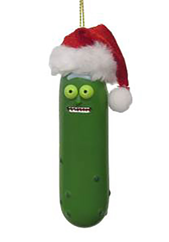 Santa Hat Pickle Rick Molded Ornament