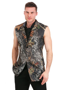 Mossy Oak Sleeveless Tuxedo Jacket for Plus Size Men