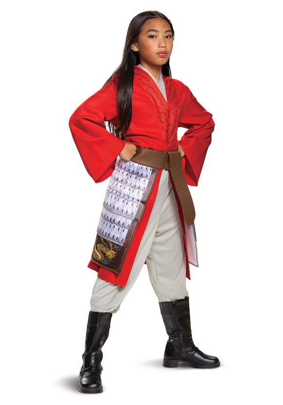 Mulan Deluxe Hero Red Girl's Costume