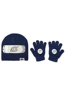 Naruto Hidden Leaf Village Beanie & Gloves Combo for Kids