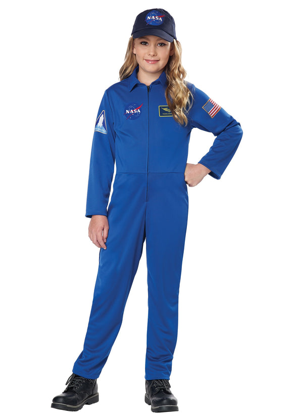 NASA Blue Jumpsuit Costume for Kids