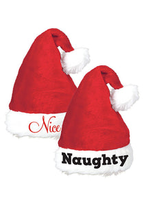 Naughty and Nice Santa Hats Set for Adults