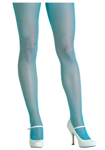 Neon Blue Fishnet Tights