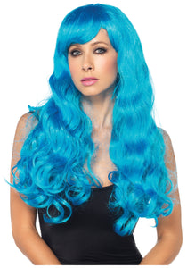 Neon Blue Long Wig