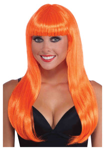 Neon Orange Long Wig