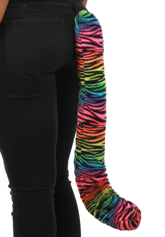 Tiger Deluxe Plush Tail Neon Rainbow