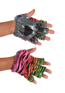 Fingerless Neon Rainbow Tiger  Paws