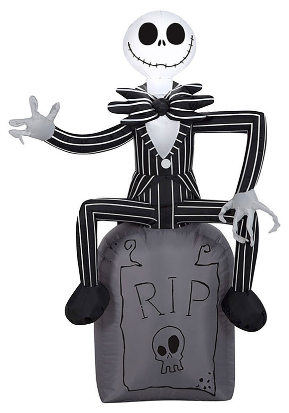 Inflatable Nightmare Before Christmas Jack Skellington on Tombstone Decoration