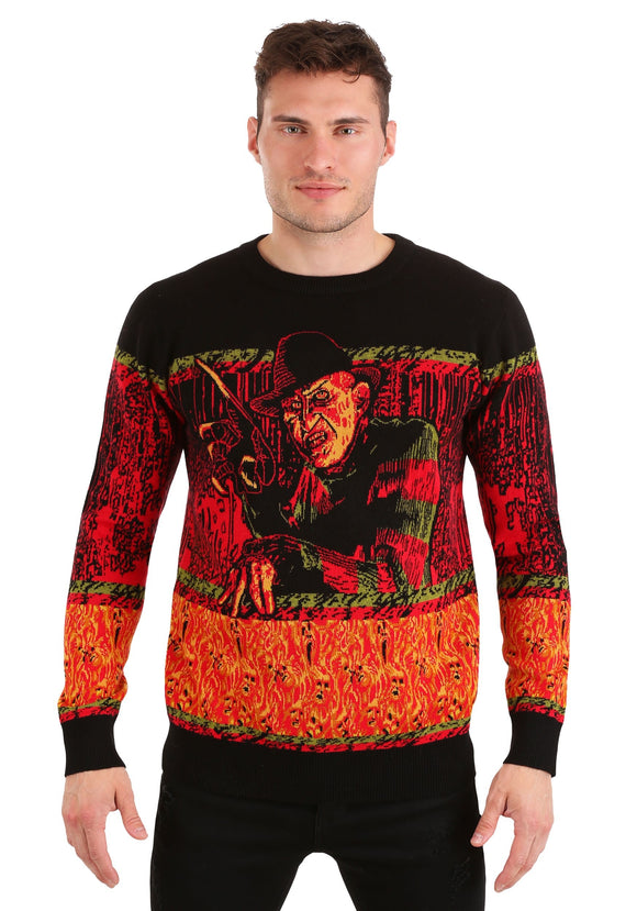 Nightmare on Elm Street Freddy Halloween Sweater for Adults