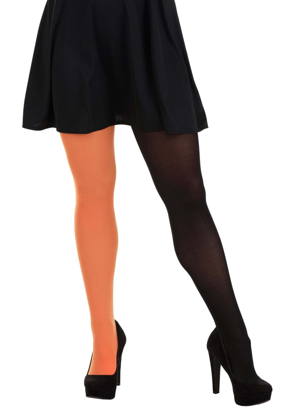 Split Color Orange and Black Tights