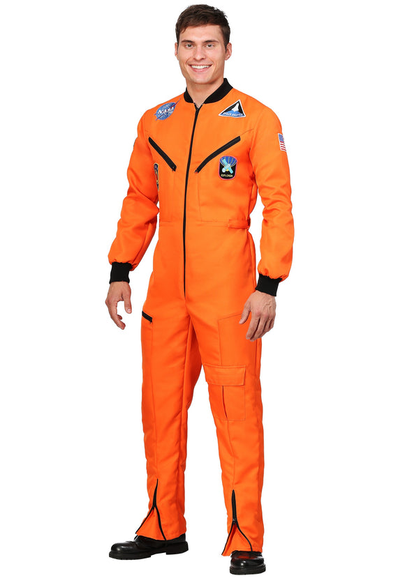 Orange Astronaut Jumpsuit Adult Plus Size Costume