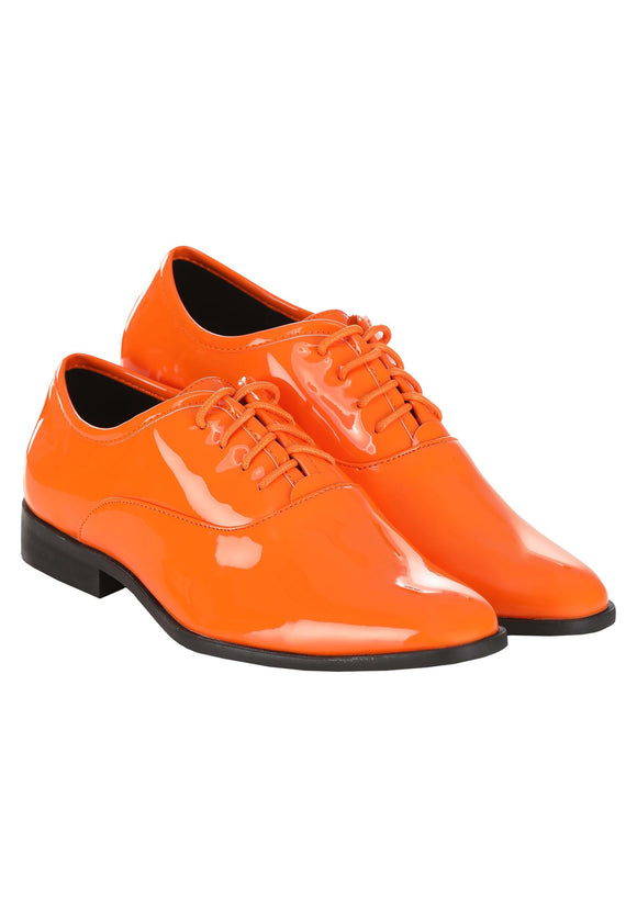 Shiny Orange Tuxedo Shoes