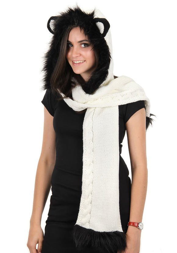 Panda Knit White Hood