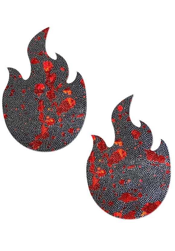 Pastease Black & Red Speckled Flame Adult Pasties