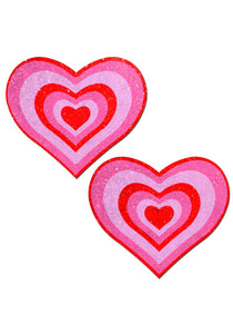 Adult Pastease Pink & Red Heart Pasties