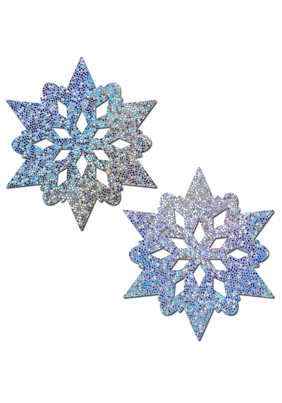 Adult Pastease Silver Glitter Snowflake Pasties