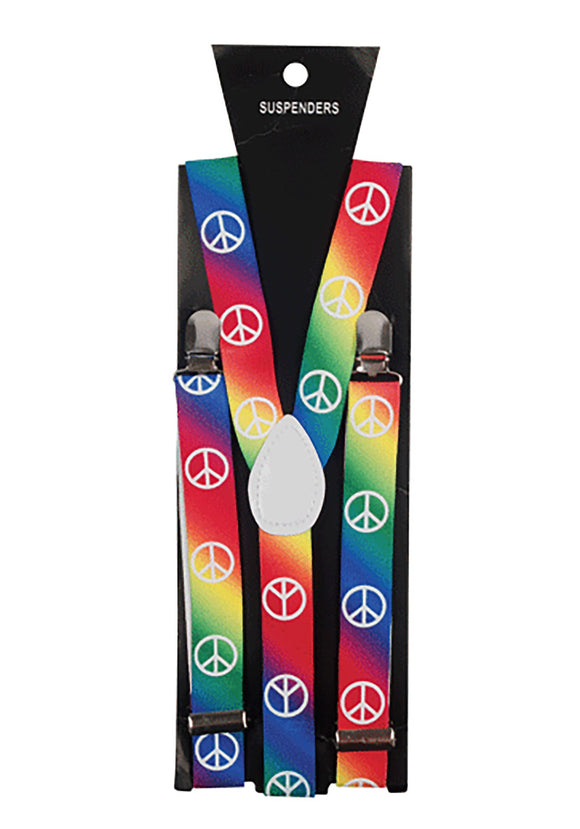 Hippie Peace Sign Suspenders