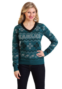 Philadelphia Eagles Light Up V-Neck Bluetooth Sweater for Women