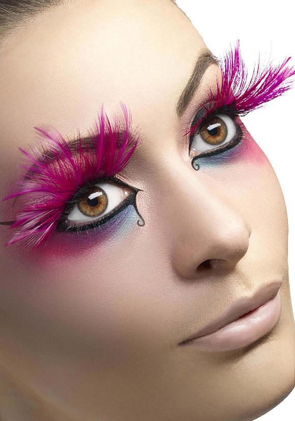 Feather Pink Eyelashes with Glue