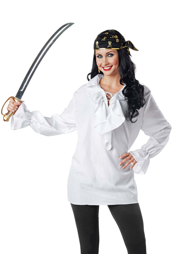 Women's White Pirate Costume Shirt