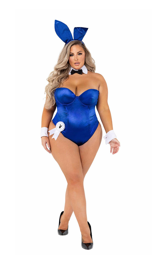 Women's Playboy Plus Size Royal Blue Bunny Costume