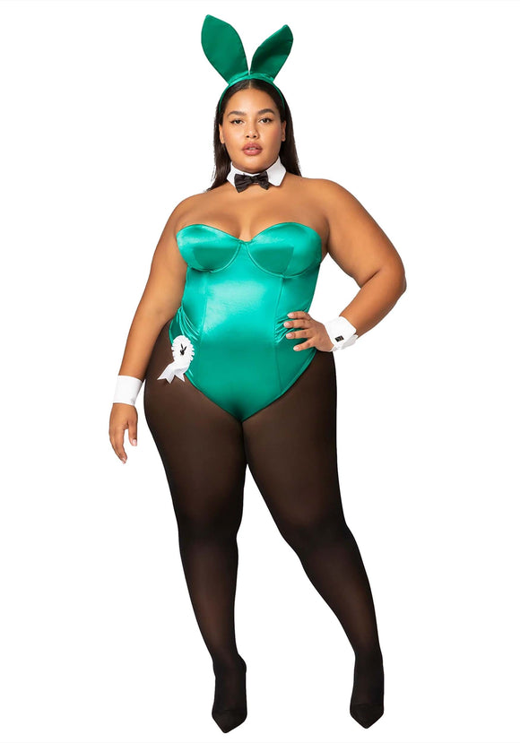 Women's Plus Size Green Playboy Bunny Costume