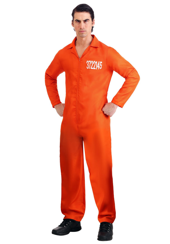 Men's Plus Size Orange Prison Jumpsuit